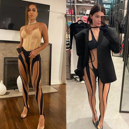 alta costura: Anitta e kylie Jenner vestem Mugler.